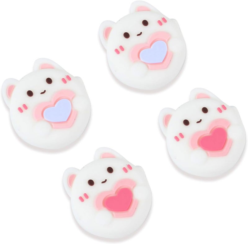 FlyingMage Heart Bunny Switch 2 Joycon Thumb Grips Caps, 4 PCS Cute Kawaii 3D Silicone Analog Thumbstick Button Cover for NS Switch 2 Joystick Caps - Image 1